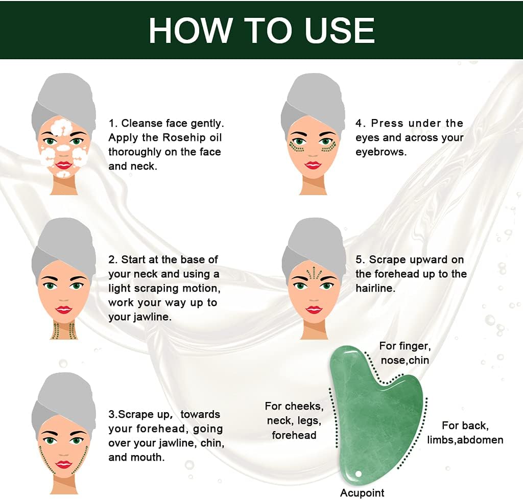 Gua-Sha-Set «Jade» · Massage-Tool & Rosehip-Öl
