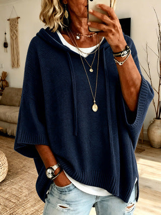 Hoodie mit Kordelzug – Weit geschnittener Jackenpulli