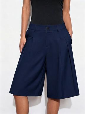 High-Waist Weite-Bein Shorts