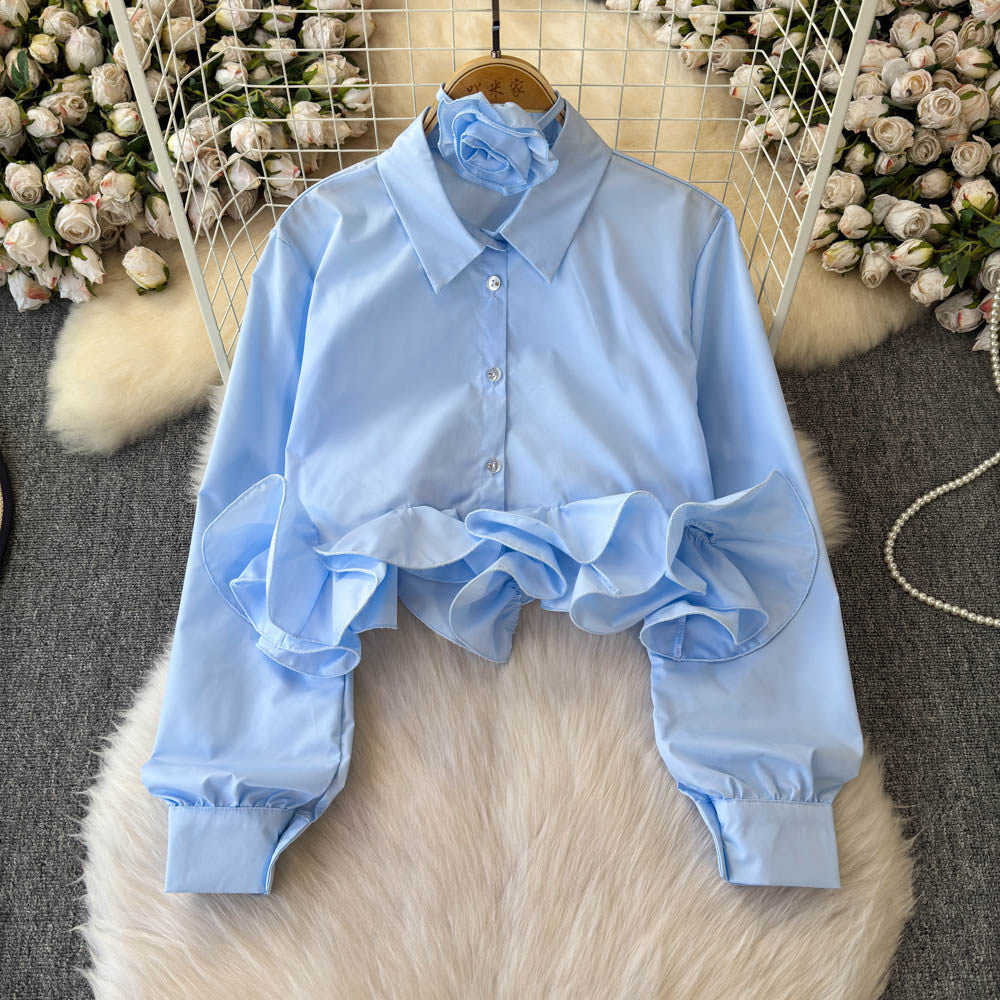 Rüschenbluse mit 3D-Effekt