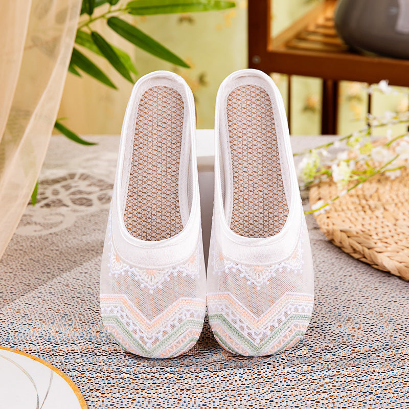 Sommer Mesh Bestickte Flats