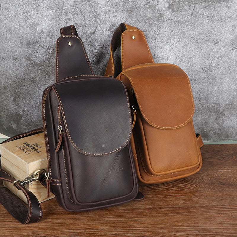 Rindsleder-Schultertasche Retro in Gelb – Bild 2 | LuxeStyle
