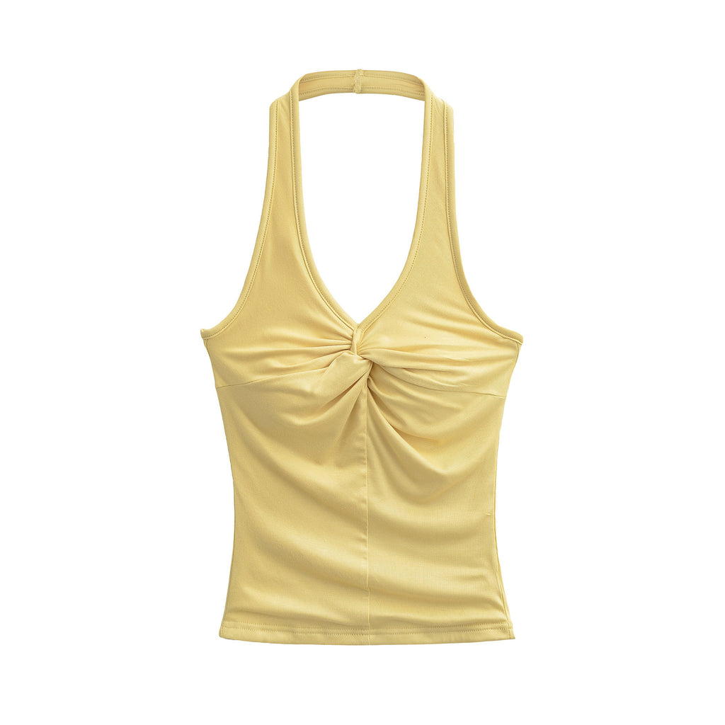 Halter-Neck V-Shirt für Damen