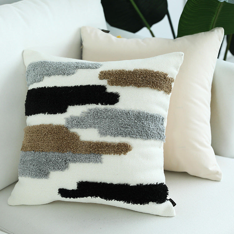 Geweebter Kissenbezug mit Tufting-Muster
