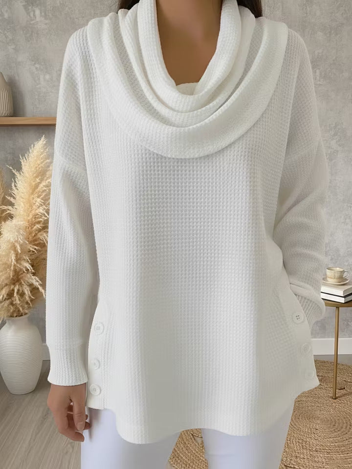 Einfarbiges Turtleneck-Oberteil