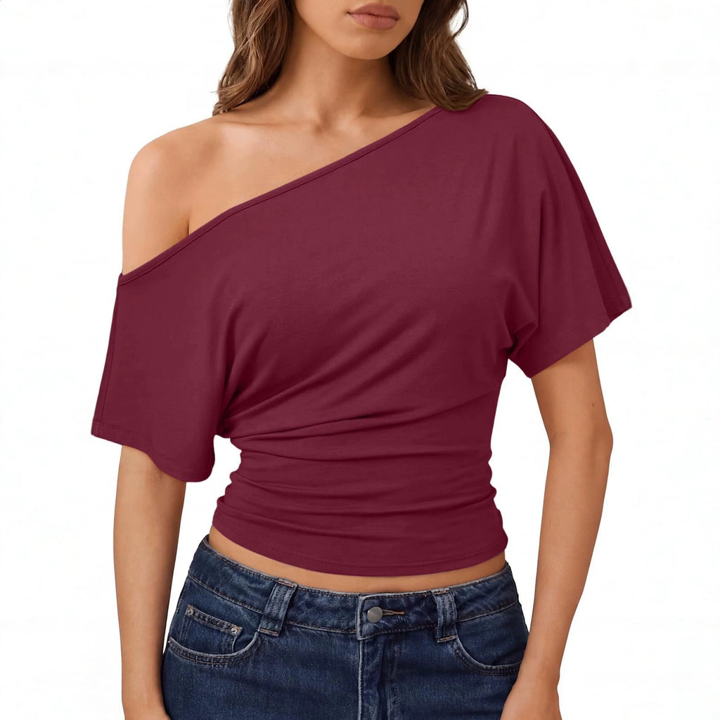 Off-Shoulder Kurzarmshirt für den Sommer – Ansicht 3