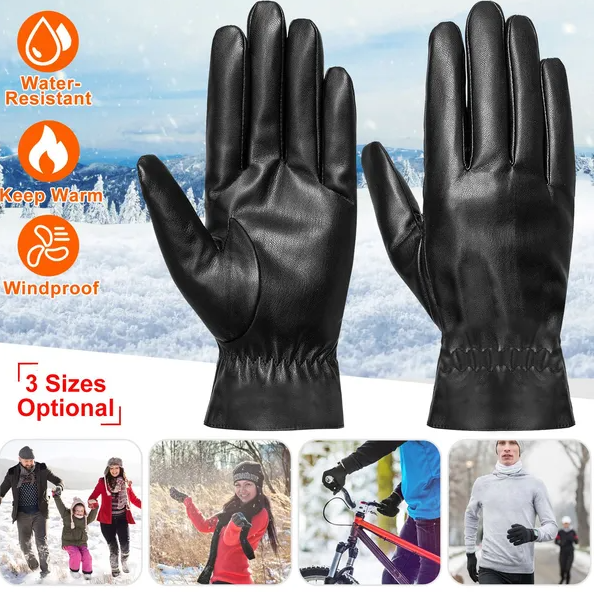 Unisex Leder-Winterhandschuhe