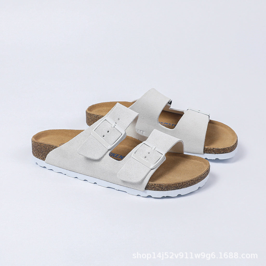 Doppelriemen-Sandalen aus Wildleder