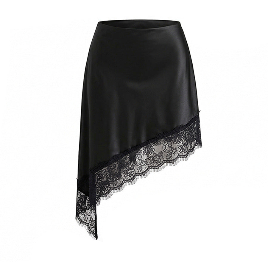 Asymmetrischer Minirock mit Spitze – Bild 5 | LuxeStyle
