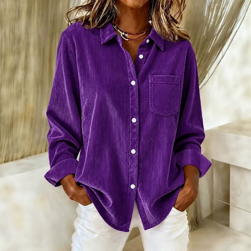 Corduroy Freizeitbluse für Damen
