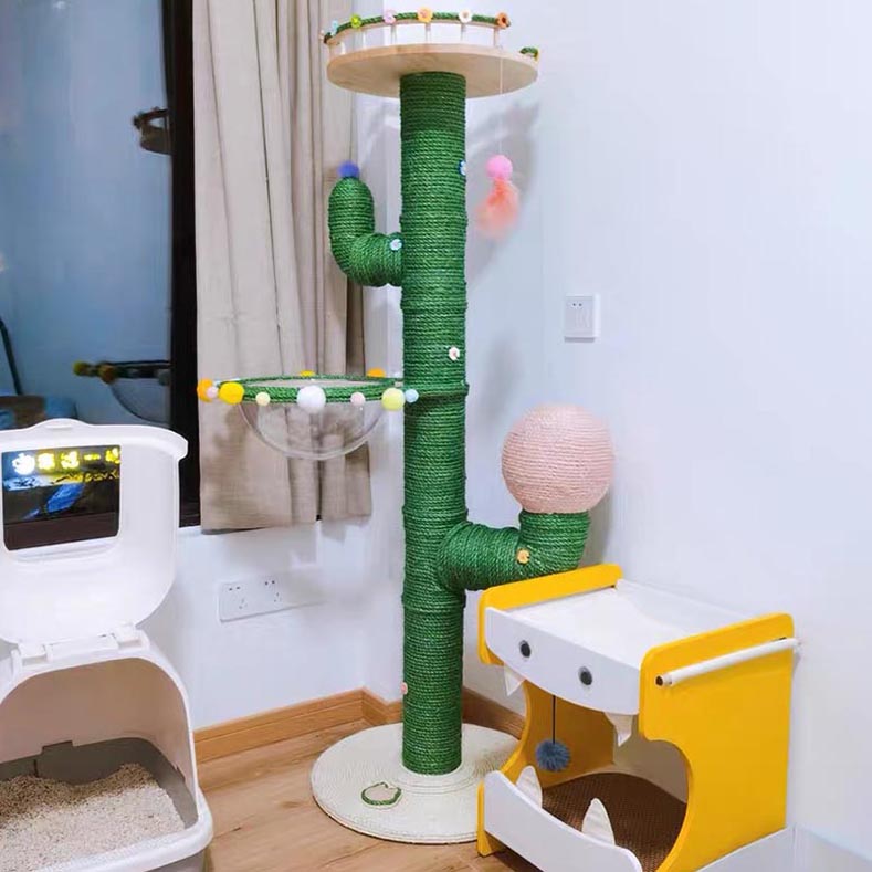 DIY Katzen-Kratzbaum im Kaktus-Design
