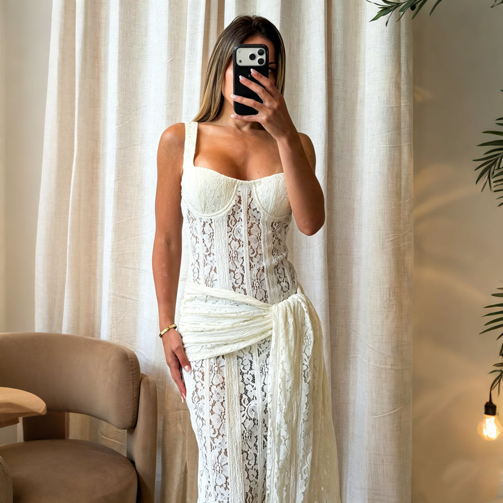 Spitzenkleid «Hollow-out Strap»