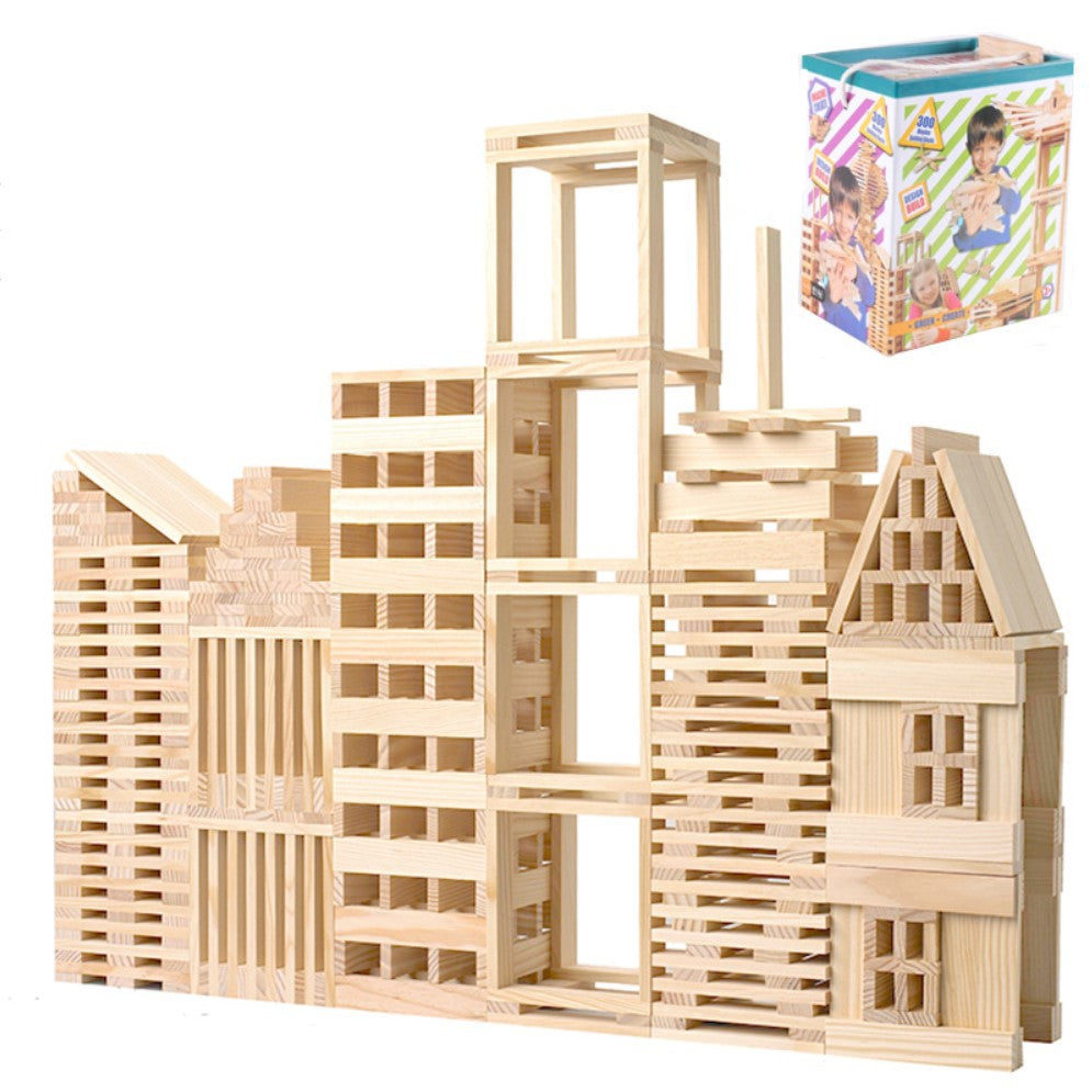 Holzbausteine gestapelt – 300 Stück – Bild 4 | LuxeStyle