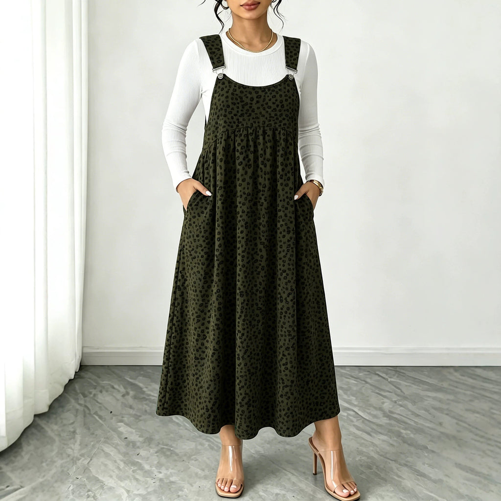 Herbst/Winter Leopard-Print Maxikleid