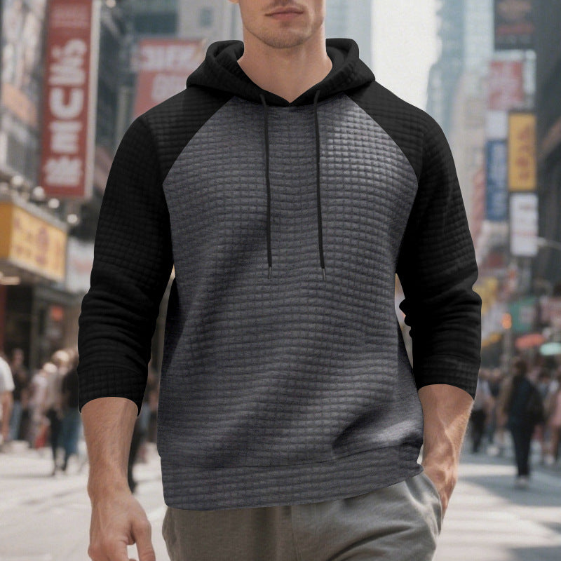Herren Kapuzenpullover mit Jacquard-Karo