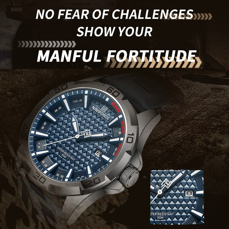 NAVIFORCE Herren Quarzuhr Lederarmband