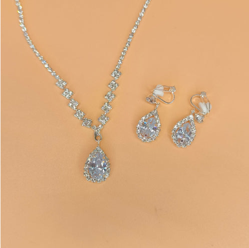 Rhinestone Halskette und Ohrringe