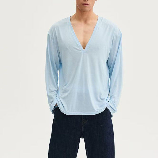 Herren Langarmshirt mit Ueberschnittenen Schultern – Bild 1 | LuxeStyle