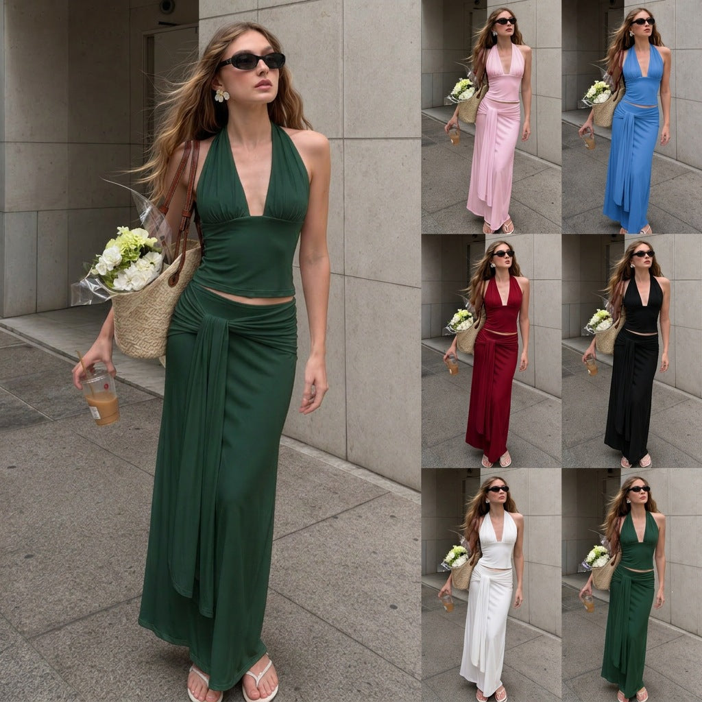 Zweiteiler: Halterneck-Top & Midi-Rock – Bild 7 | LuxeStyle