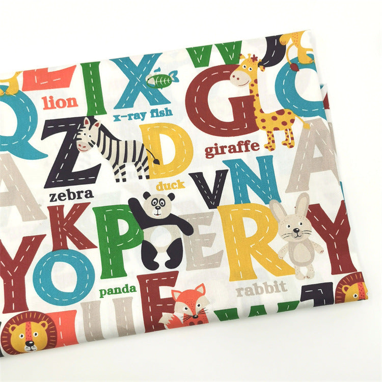 Baumwoll-Twillstoff: Alphabet & Cartoon-Tiere – Bild 3 | LuxeStyle