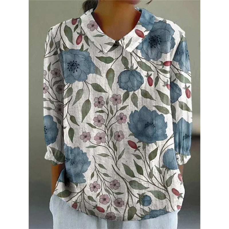 Loose Langarmshirt im Retro-Look