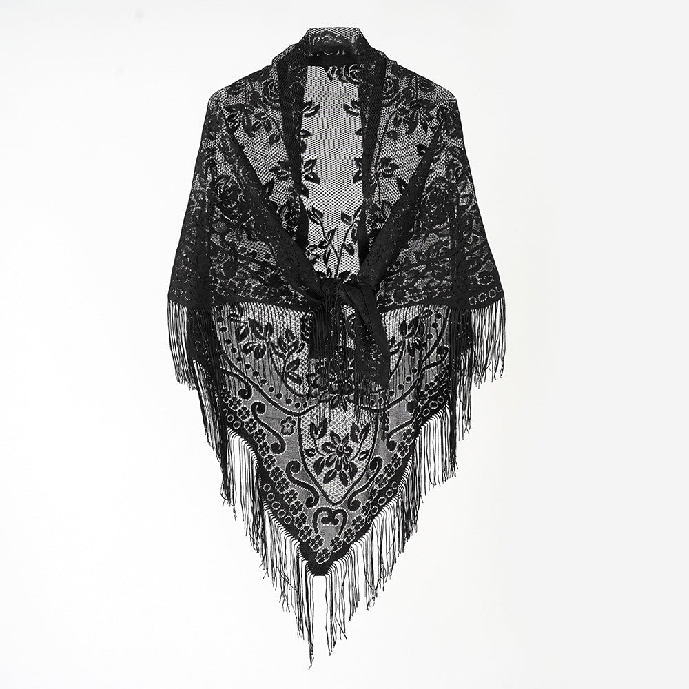 Jacquard-Bordürenschal für Damen – Bild 3 | LuxeStyle