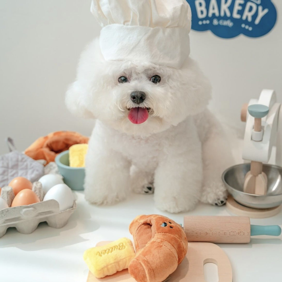 Plüschtier mit Sound für Hunde – Butter Croissant