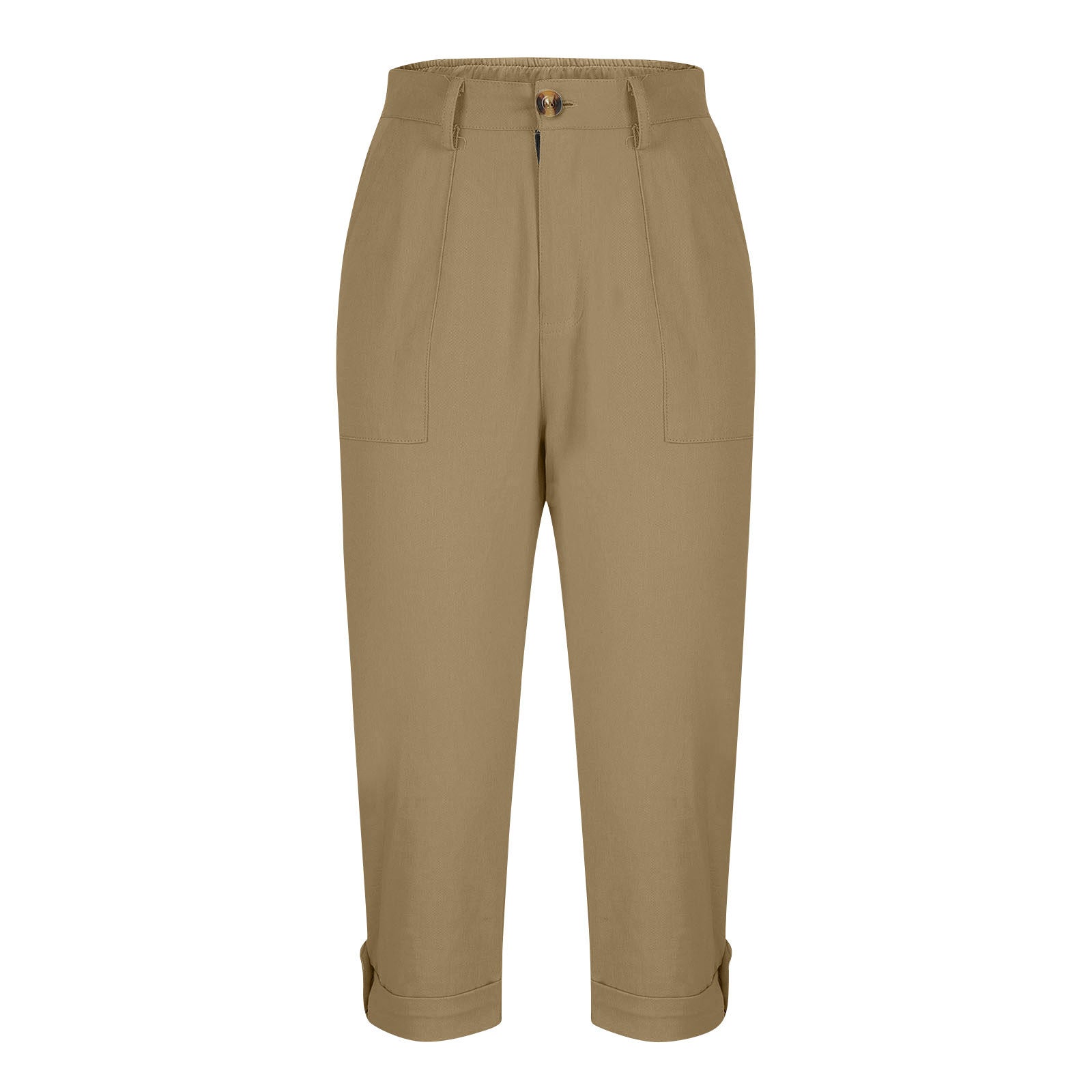 Damen Caprihose mit Roll-up und Knöpfen