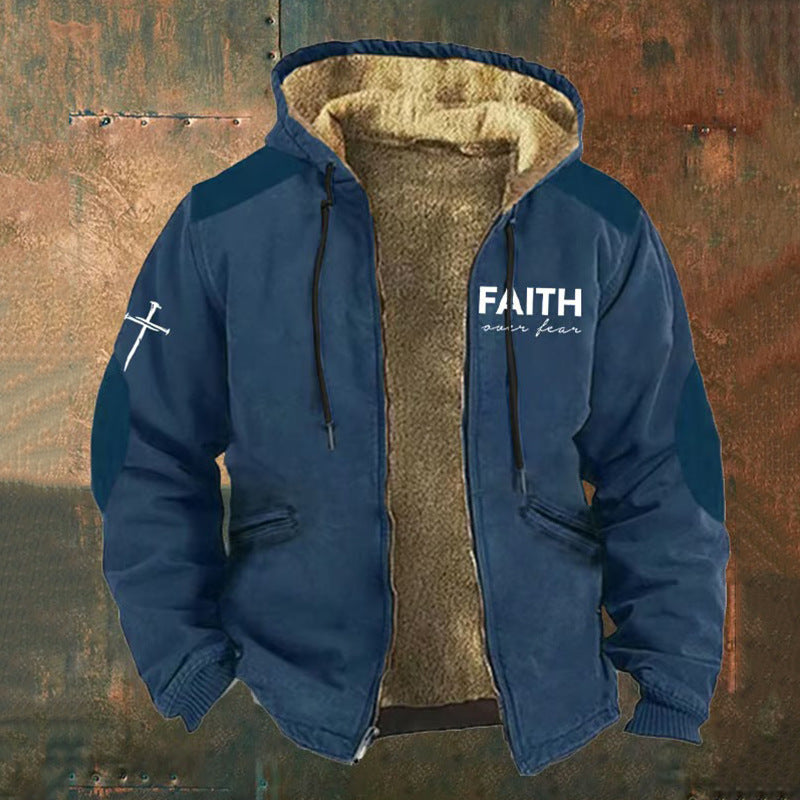 Kapuzen-Zipup Jacke mit 3D-Druck – Bild 2 | LuxeStyle