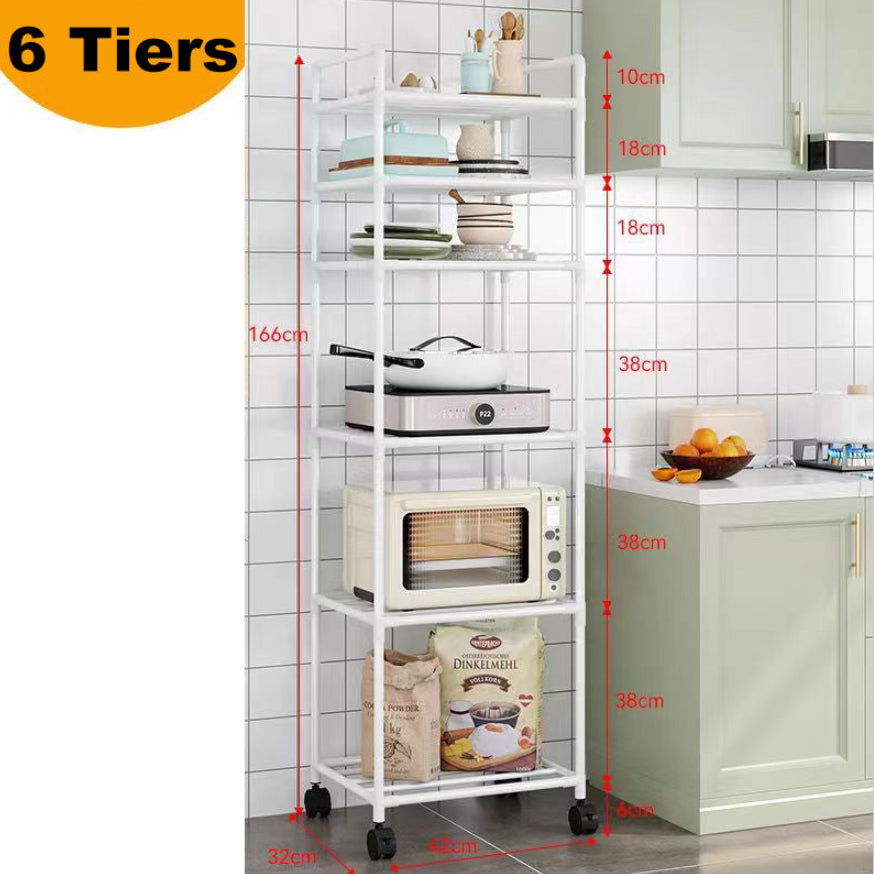 Schwarzer 6‑Schicht‑Trolley für Küche – Bild 3 | LuxeStyle
