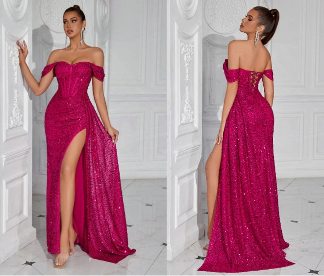 Pailletten Bandeau Bodycon Maxikleid | LuxeStyle