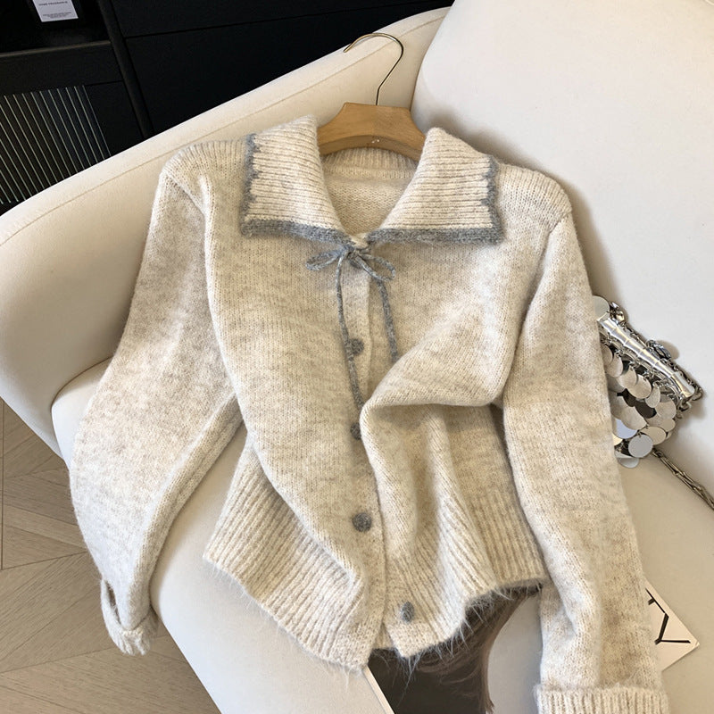 Farbblock-Strickcardigan