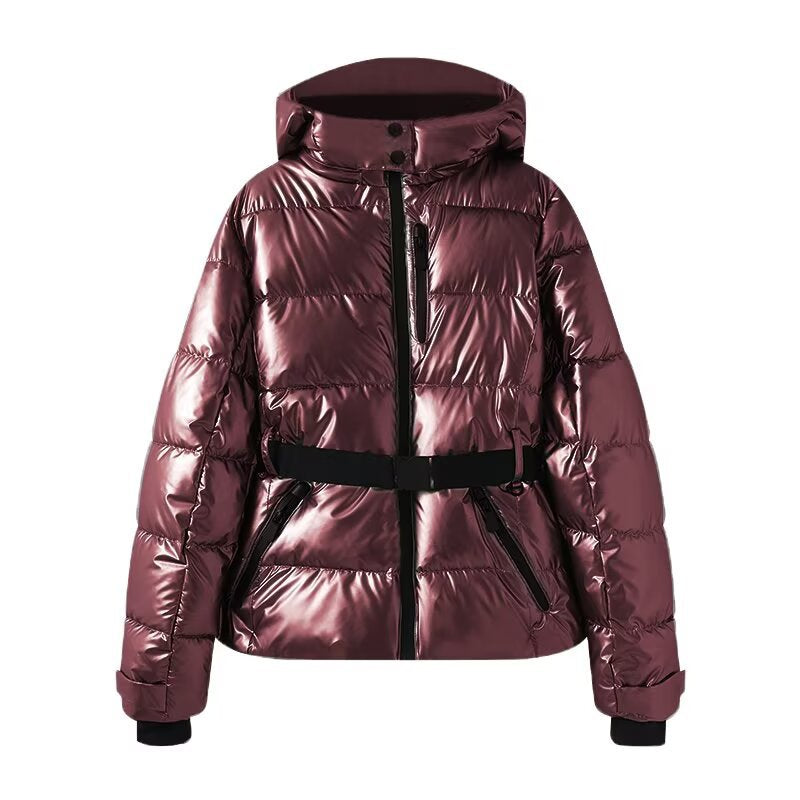 Gefütterte Ski-Pufferjacke mit Kapuze