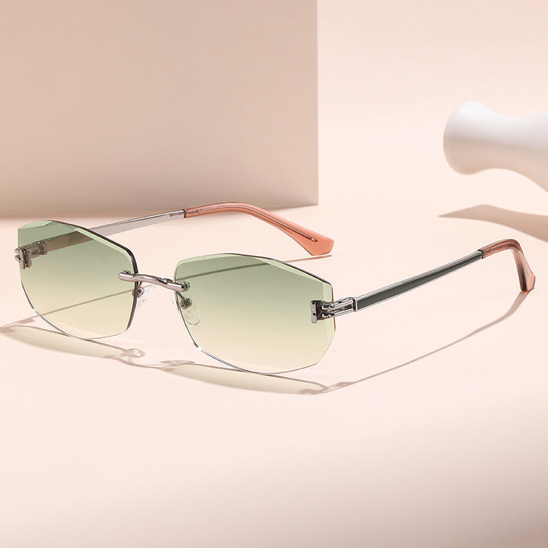 Randlose Sonnenbrille mit Metall-Details