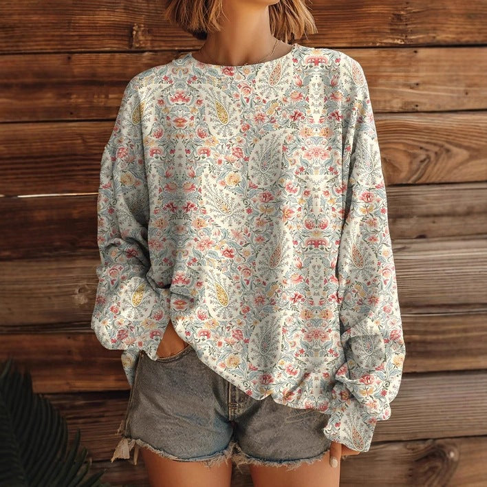 Bedrucktes Langarm-Sweatshirt für Damen