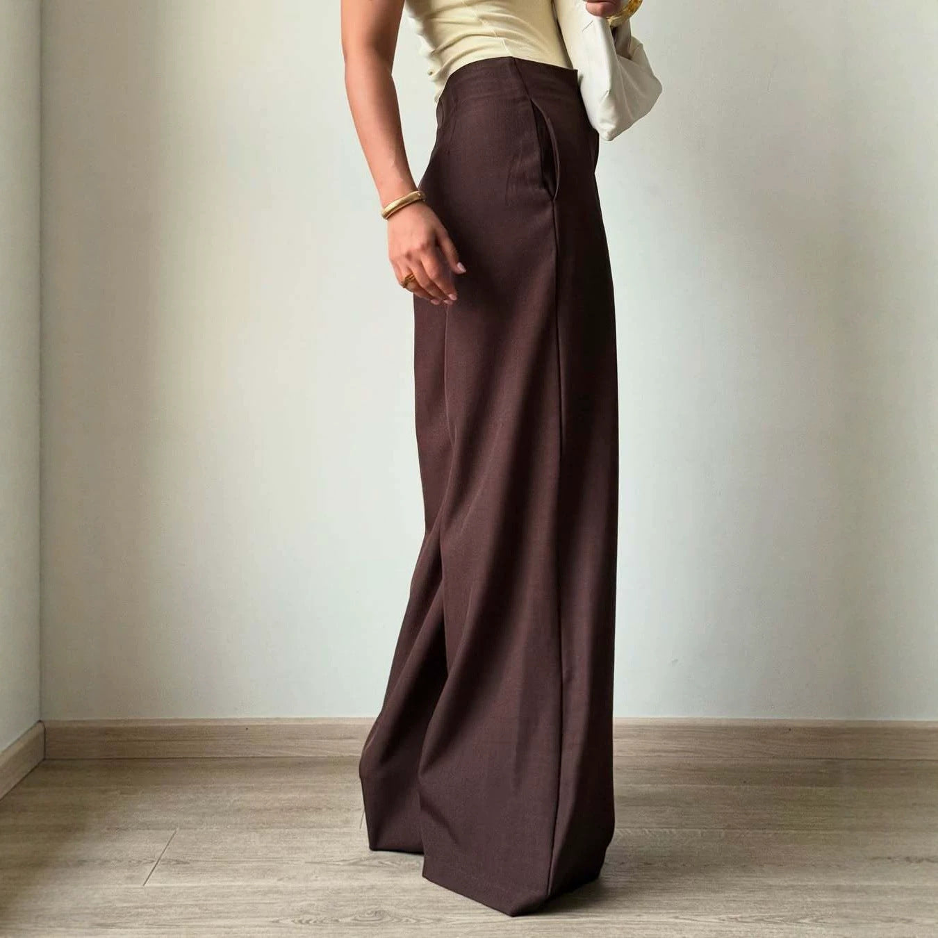 Weite Hose mit hohem Bund