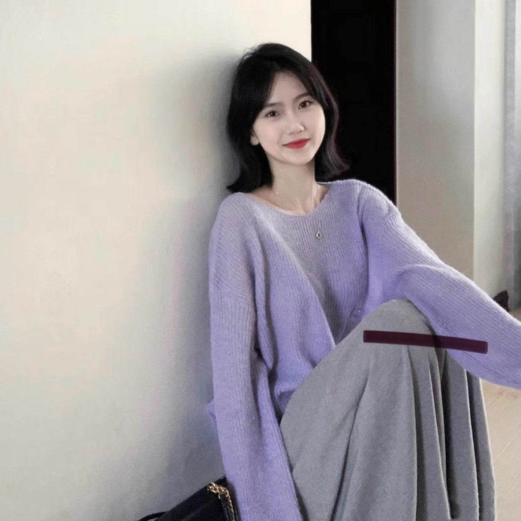 Lockerer Strickpullover im Lazy Style