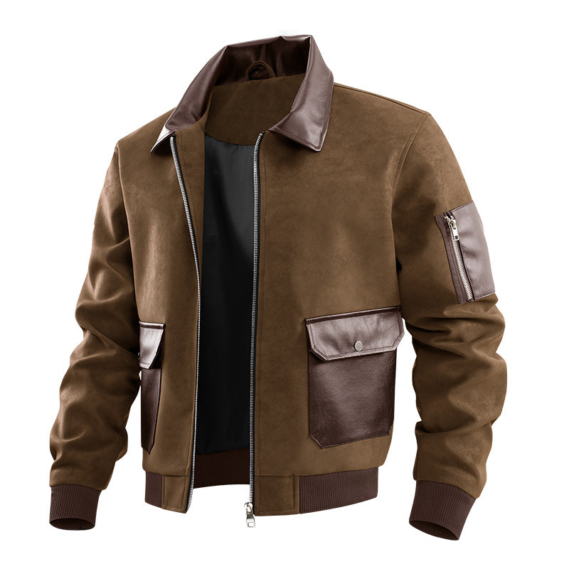 Herren-Jacke mit Patchwork-Textur
