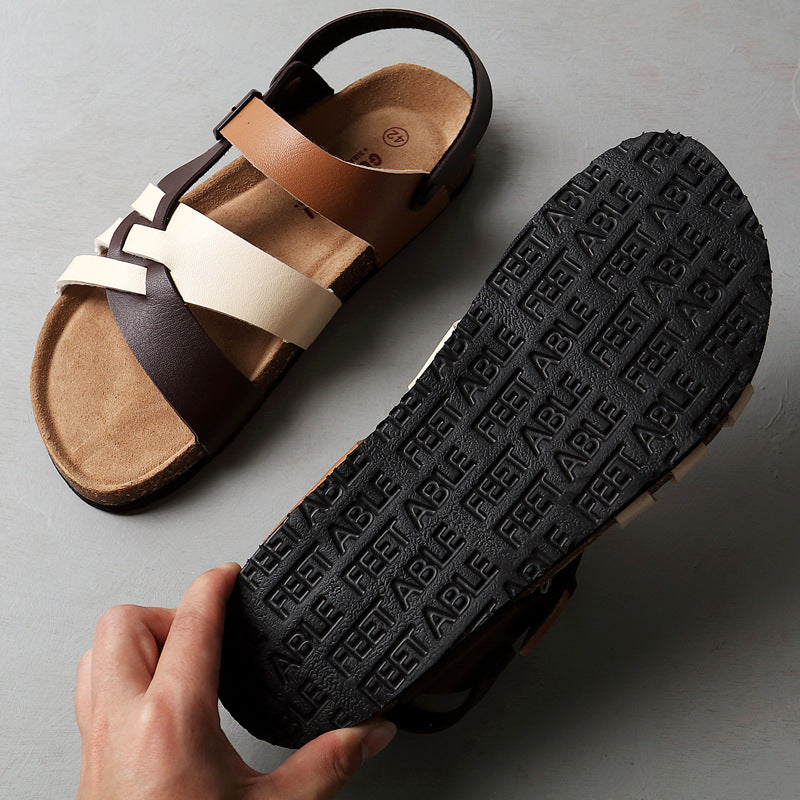 Herren Kork-Slipper mit Hohlmuster