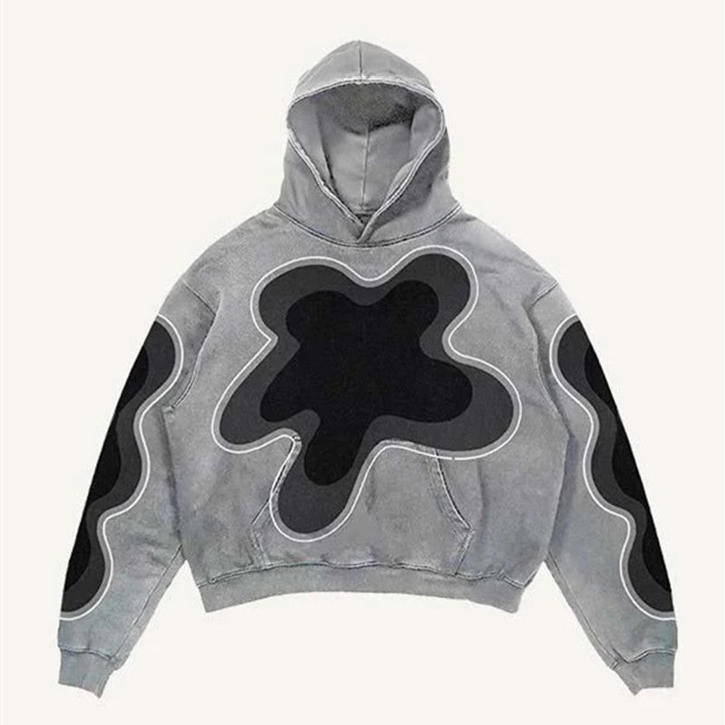 Retro-Hoodie mit Cartoon-Muster