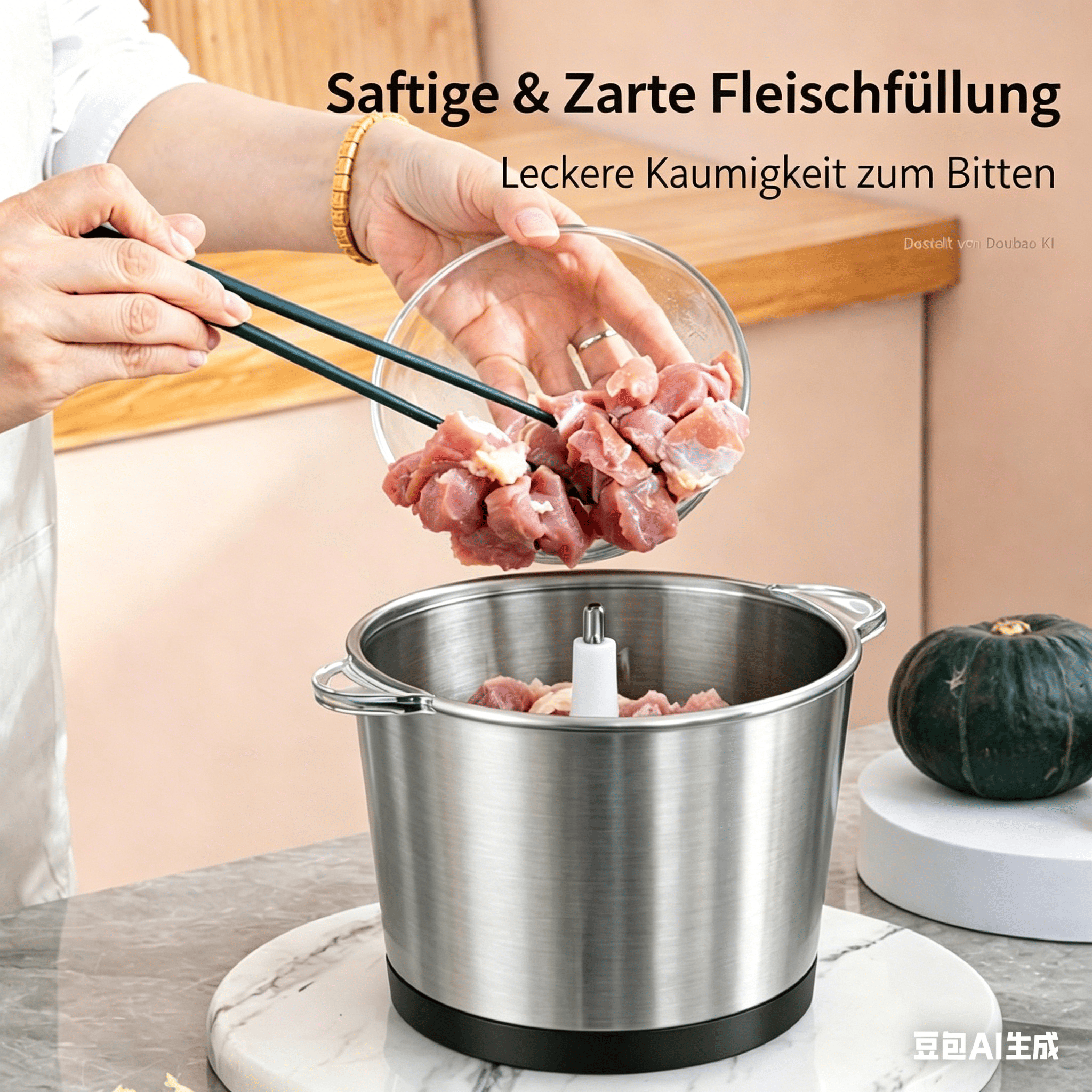 Elektrischer Fleischwolf mit 5L Edelstahl-Schüssel