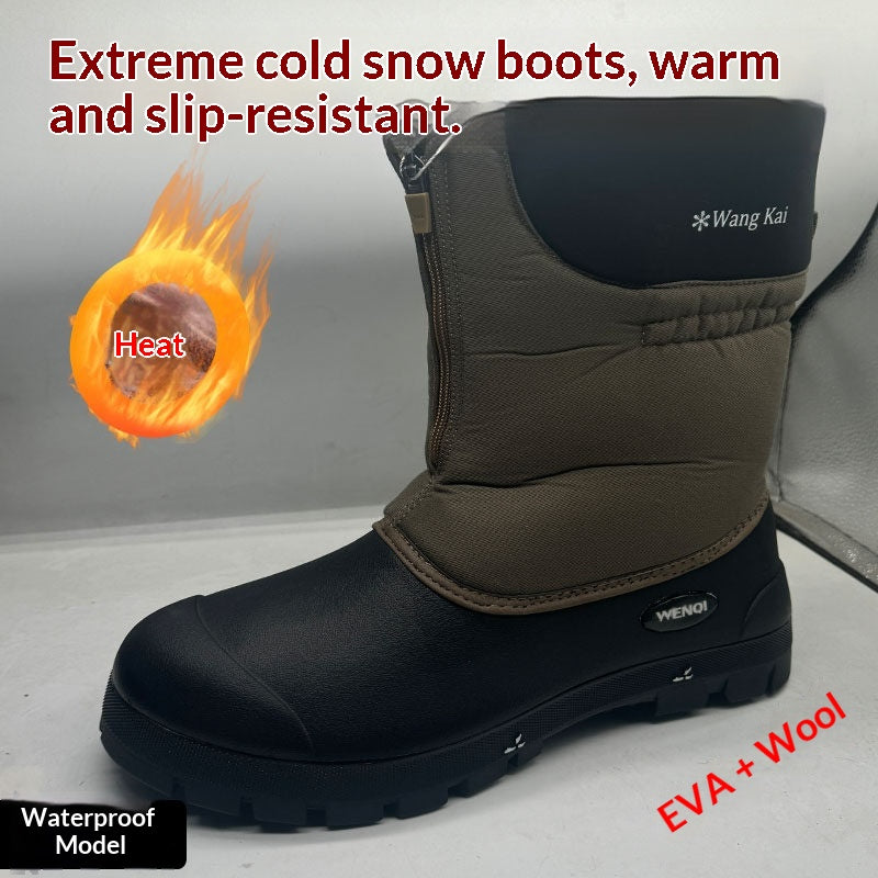 Gefütterte Outdoor-Winterstiefel aus Schaffell