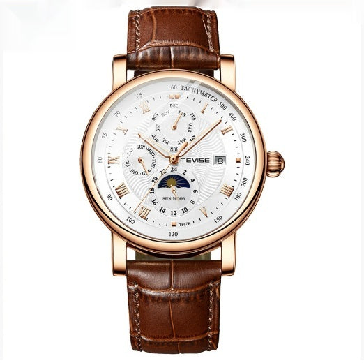 Herren-Mechanische Armbanduhr mit Kalender und grosser Anzeige