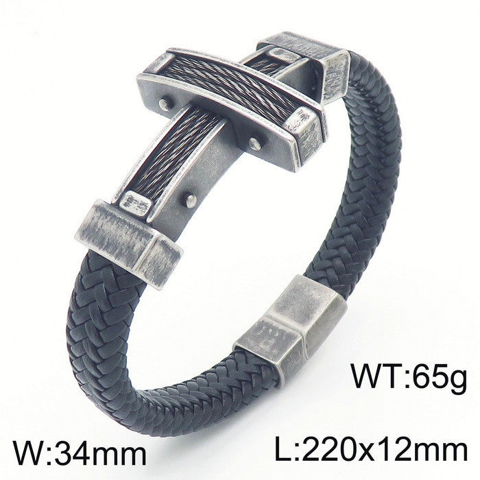 Herrenarmband aus Titanstahl mit Kreuz-Anhänger – Bild 6 | LuxeStyle