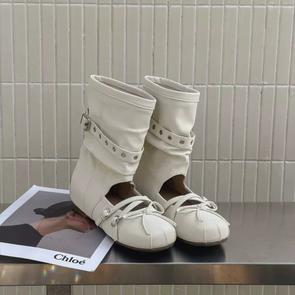 Ballett-Sandalen-Boots mit Gürtelverschluss und innere Höhe