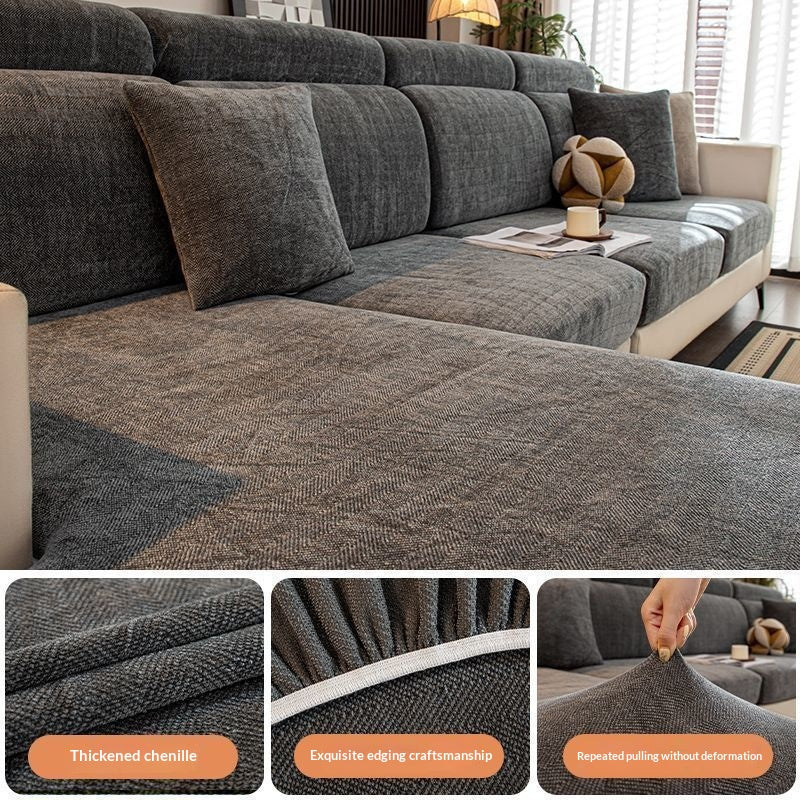 Chenille Sofaüberzug Fischgrat-Muster – Ansicht 5