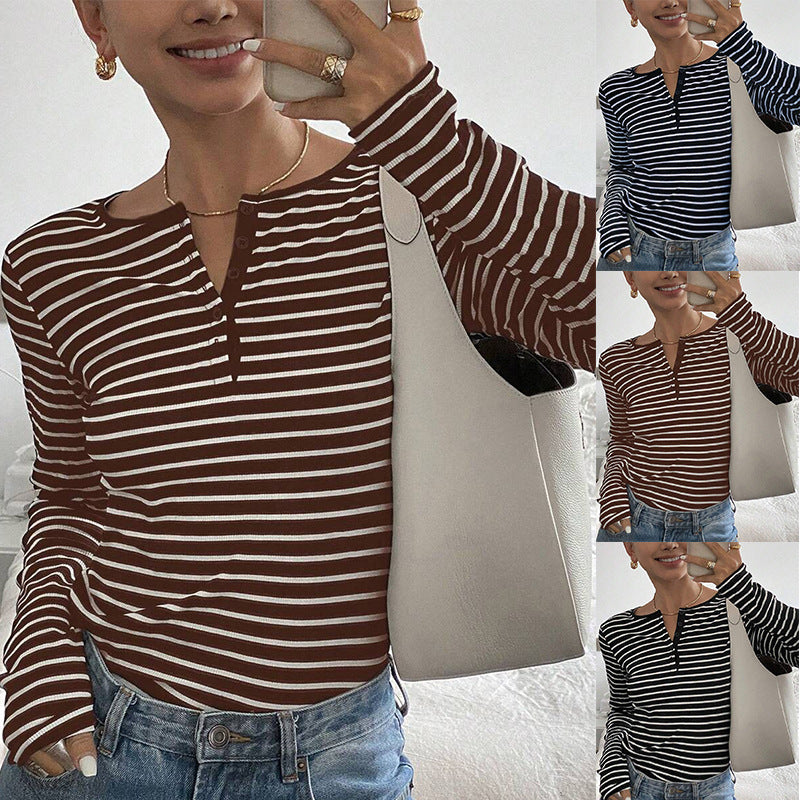 Gestreiftes Langarmshirt im Loose Fit