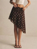High-waist Plissee-Mesh-Rock mit Polka Dots