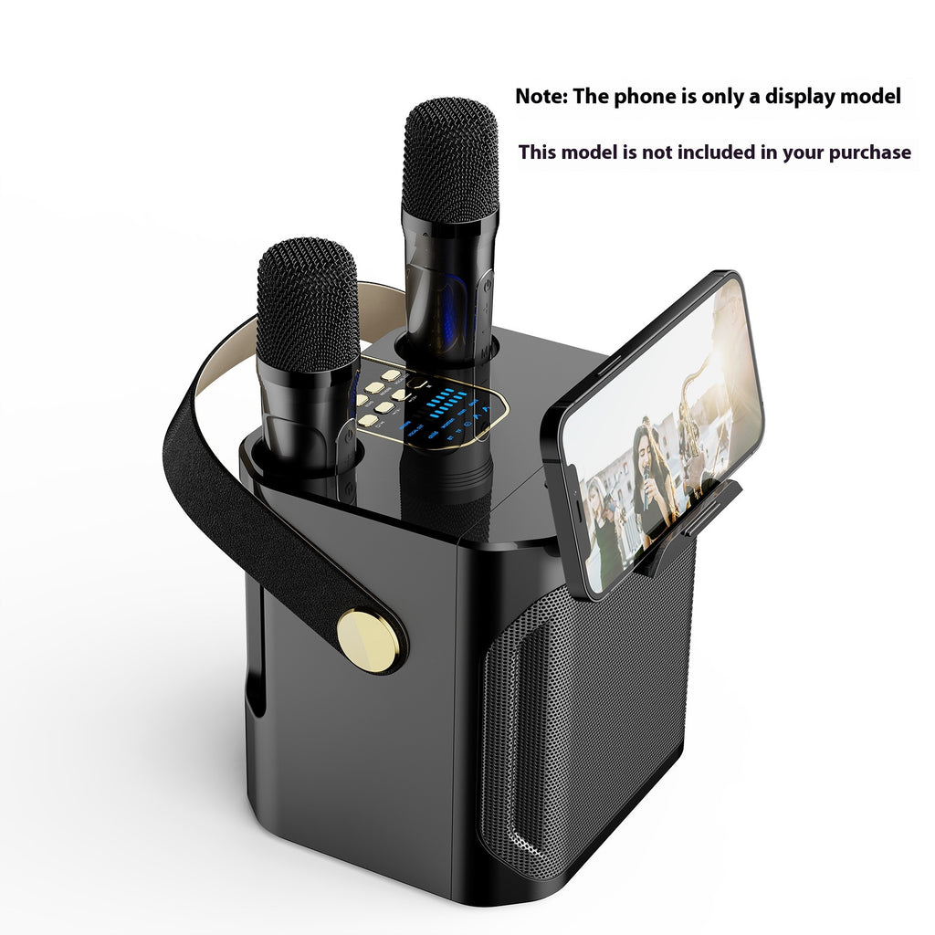 Bluetooth-Lautsprecher mit 2 Mikrofonen für Outdoor-Karaoke