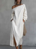 Off-Shoulder Denimkleid